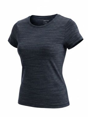 Croft & Barrow EUC Navy Heather Short-Sleeve Ladies Tee